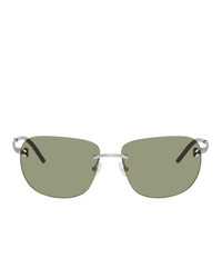 Stella McCartney Silver And Green Rimless Sunglasses