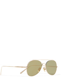 Acne Studios Small Spitfire Aviator Style Gold Tone Sunglasses