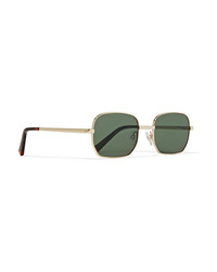 Le Specs The Flash Square Frame Gold Tone Sunglasses
