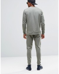 Asos Brand Sweatshirt Skinny Jogger Khaki Set Save 15%
