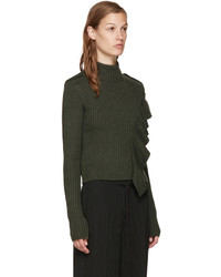 EACH X OTHER Green Ruffled Sweater