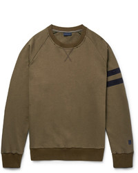 Lanvin Grosgrain Trimmed Distressed Cotton Jersey Sweatshirt
