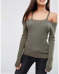 Asos Sweater With Strappy Cold Shoulder