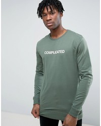 Pull&Bear Sweatshirt With Complicated Slogan In Green
