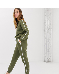Asos Petite Asos Design Petite Tracksuit Cute Sweat Basic Jogger With Tie With Contrast Binding