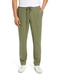 Nordstrom Elastic Waist Hybrid Pleated Trousers In Green Sorrel At
