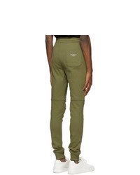 Balmain Green Flocked Logo Lounge Pants