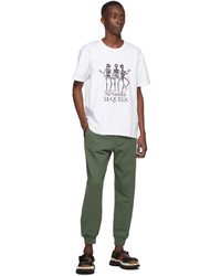 Alexander McQueen Khaki Selvedge Logo Tape Lounge Pants