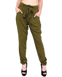 My Bff Couture The Chic Relaxed Joggers In Olive
