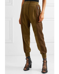 Haider Ackermann Paneled Cotton Blend And Linen Track Pants