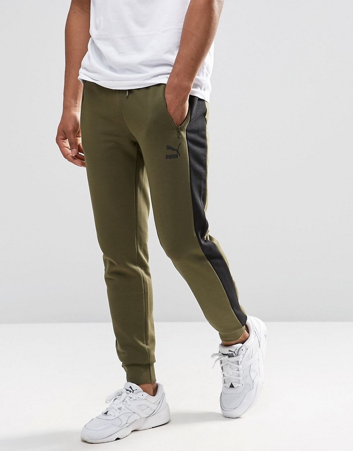 puma tapered joggers in grey camo