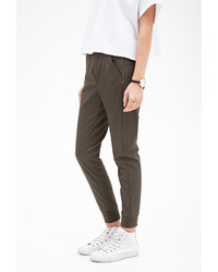 Forever 21 Zippered Faux Leather Joggers