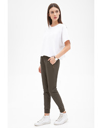 Forever 21 Zippered Faux Leather Joggers