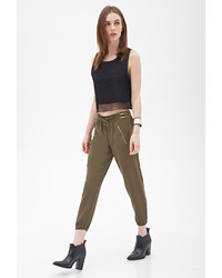 Forever 21 Zippered Woven Joggers