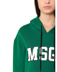 MSGM Cropped Printed Cotton Sweatshirt