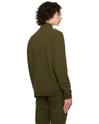 Sunspel Green Half Zip Sweatshirt
