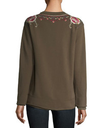 Johnny Was Issoria Embroidered French Terry Sweatshirt Plus Size
