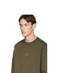 Ps By Paul Smith Khaki Gart Dye Logo Regular Fit Sweatshirt