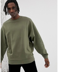 ASOS DESIGN Oversized Sweatshirt In Khaki