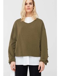 Mango Ruffled Cotton Sweatshirt