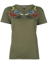 Alexander McQueen Embellished Butterfly T Shirt