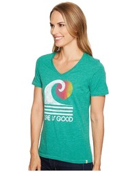 Life is Good Wave Cool Vee T Shirt