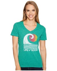 Life is Good Wave Cool Vee T Shirt