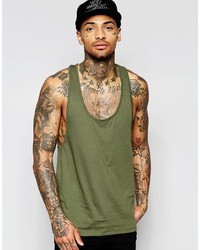 Asos Tank With Extreme Racer Back In Khaki