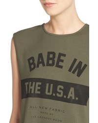 The Laundry Room Babe In The Usa Crop Muscle Tee