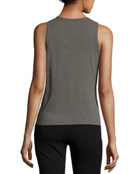 Theory Fitted Crewneck Tank Army