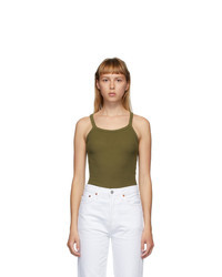 RE/DONE Green Hanes Edition Ribbed Tank Top
