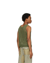 Nicholas Daley Green Knit Gart Dyed Vest
