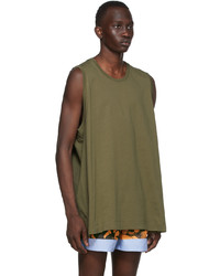 Dries Van Noten Khaki Cotton Tank Top