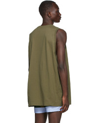 Dries Van Noten Khaki Cotton Tank Top