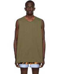 Dries Van Noten Khaki Cotton Tank Top