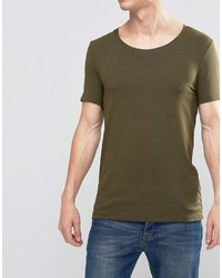 Asos Muscle T Shirt With Scoop Neck In Green