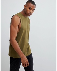 ASOS DESIGN Relaxed Fit Vest With Dropped Armhole In Green