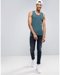Asos Tall Muscle Fit Tank In Green