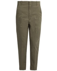 Vince Cotton Blend Mid Rise Tapered Trousers