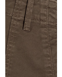 Vince Cotton Blend Twill Tapered Pants Army Green