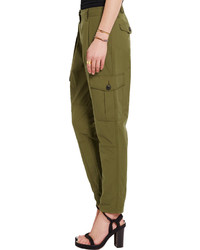 Burberry Pleated Cotton Blend Tapered Pants
