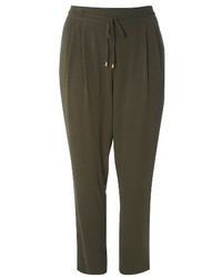 Evans Plus Size Tapered Stretch Crepe Trousers