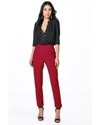 Boohoo Rania Tailored Pleat Front Trousers