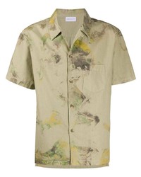 John Elliott Abstract Tie Dye Bowling Shirt