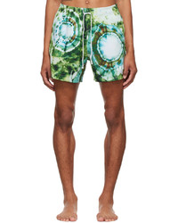 Olive Tie-Dye Swim Shorts