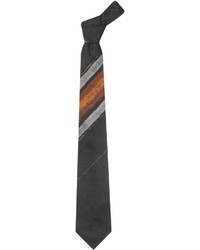 Gokan Kobo Touch Striped Shimmering Woven Silk Tie