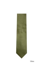 TheDapperTie Olive Solid Woven Micro Fiber Tie With Hanky Solid