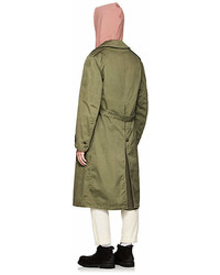 As65 Fur Lined Cotton Trench Coat