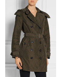 Burberry Balmoral Packaway Hooded Shell Trench Coat Army Green