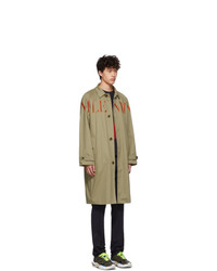 Valentino Beige And Red Vlogo Trench Coat